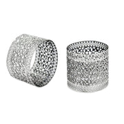 Personalized Silver Napkin Rings with Filigree