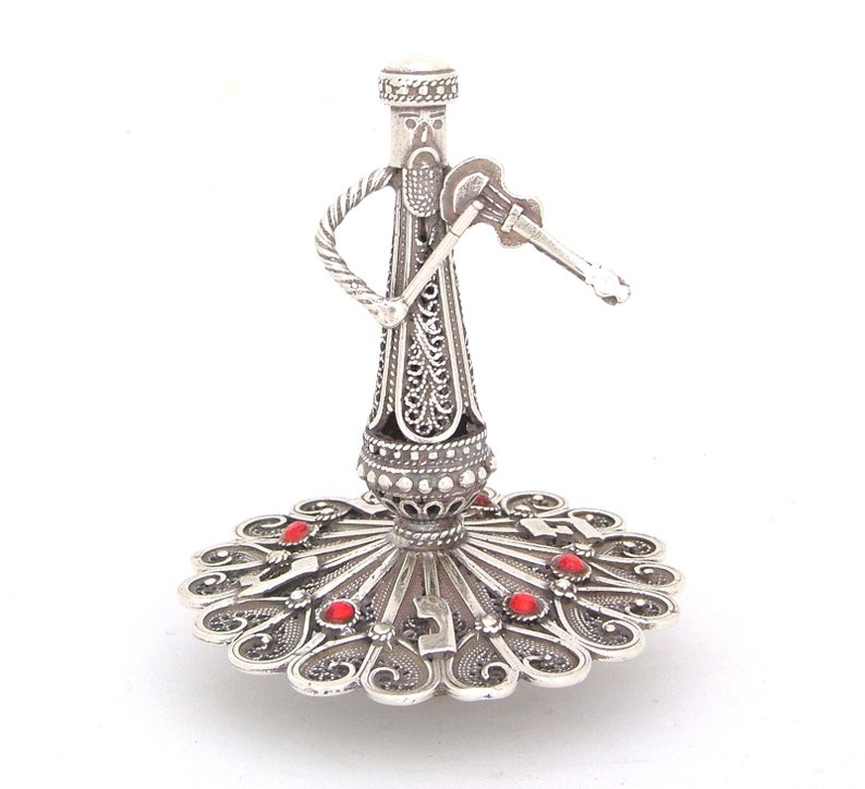 Sterling Silver Klezmer Dreidel with Filigree Work
