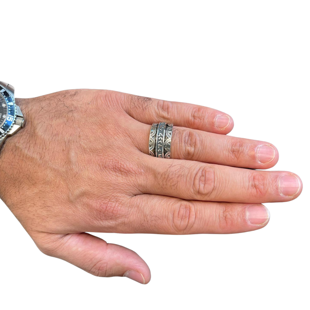 This Too Shall Pass Ornate Silver Spinner Ring