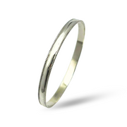 Moroccan Bangle in Silver - Beaded Borders