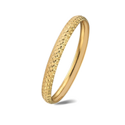 Diamond Cut Broad Bangle Bracelet in 14k Gold