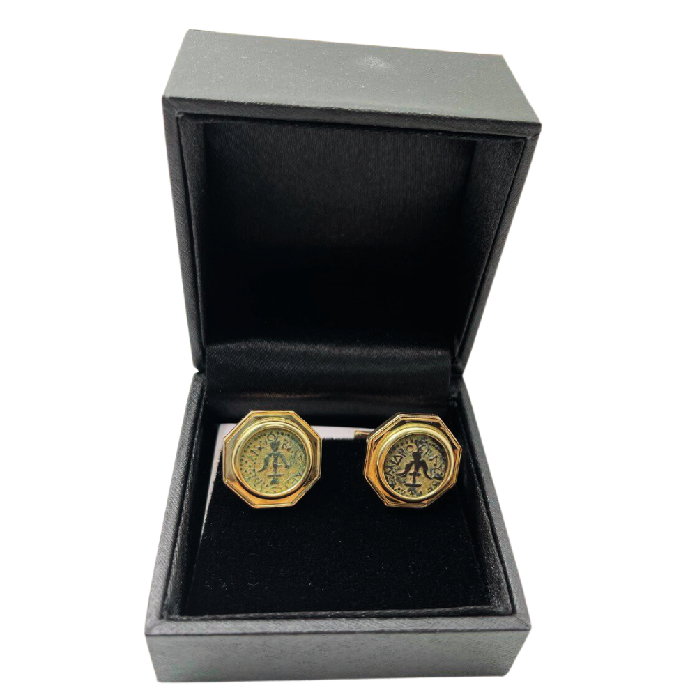 14k Gold Maccabean Coin Cufflinks