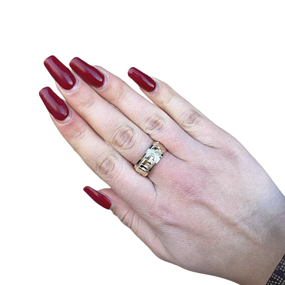 Hebrew Wedding Ring in 14k Gold Diamond-Cut