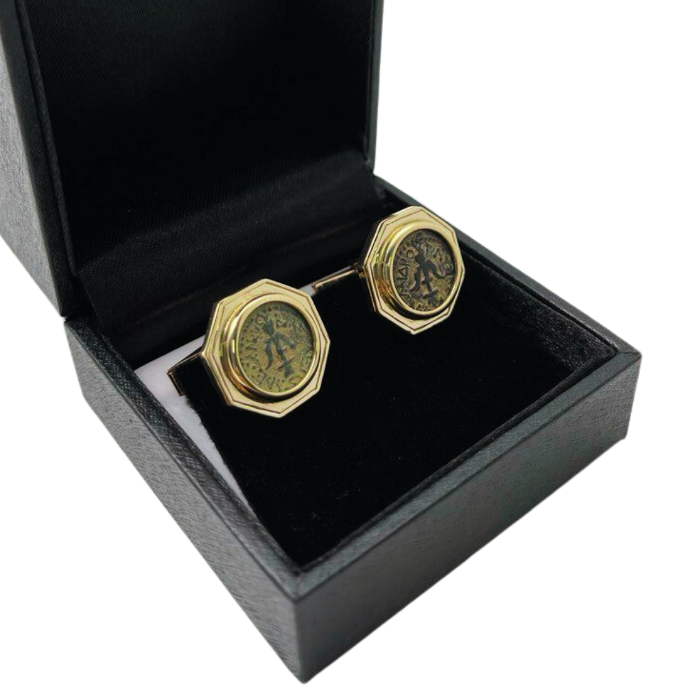 14k Gold Maccabean Coin Cufflinks