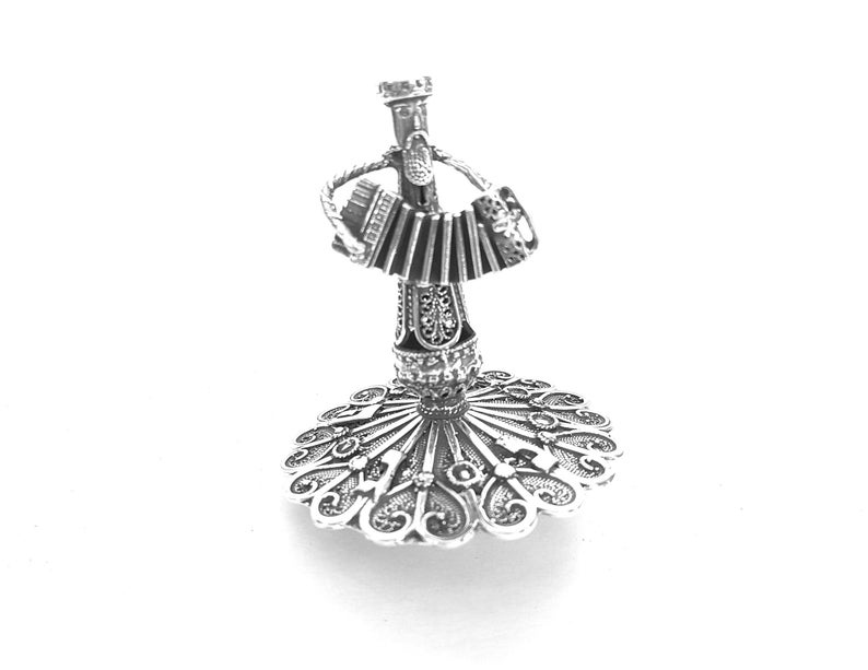 Sterling Silver Klezmer Dreidel with Filigree Work
