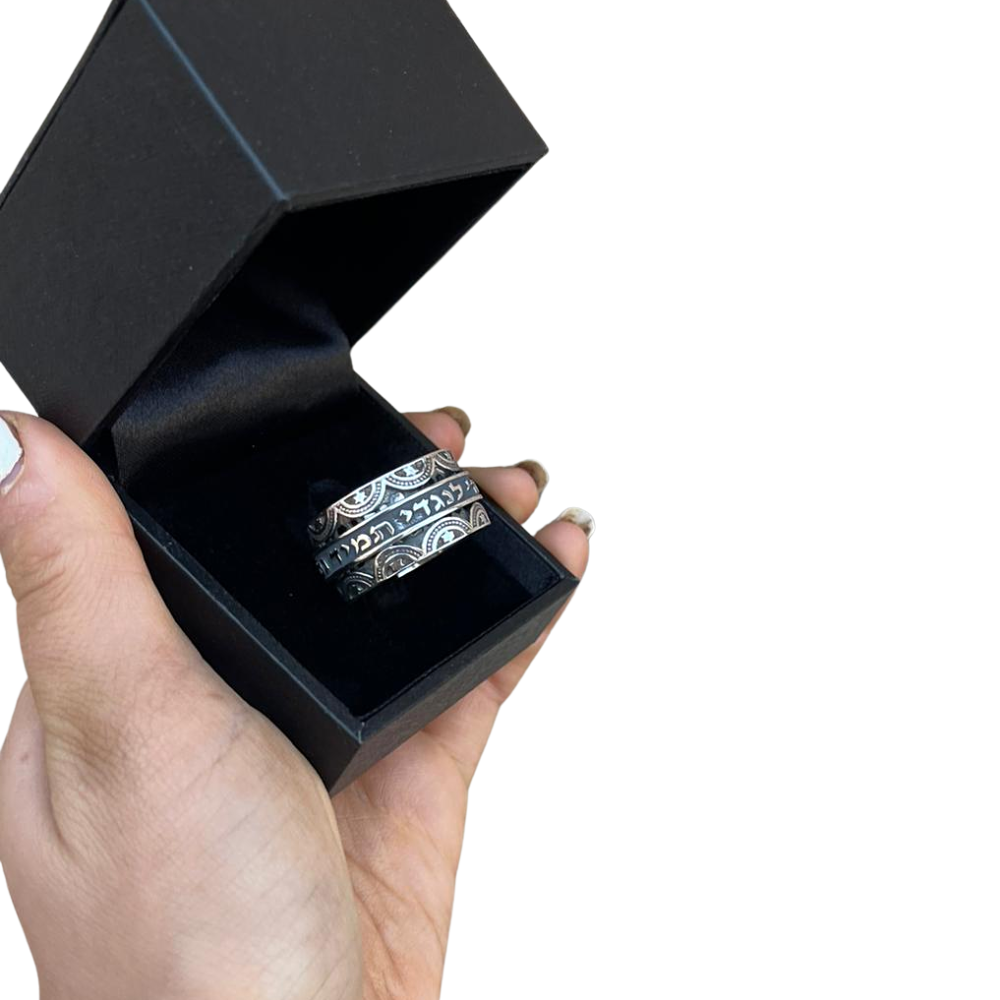 This Too Shall Pass Ornate Silver Spinner Ring