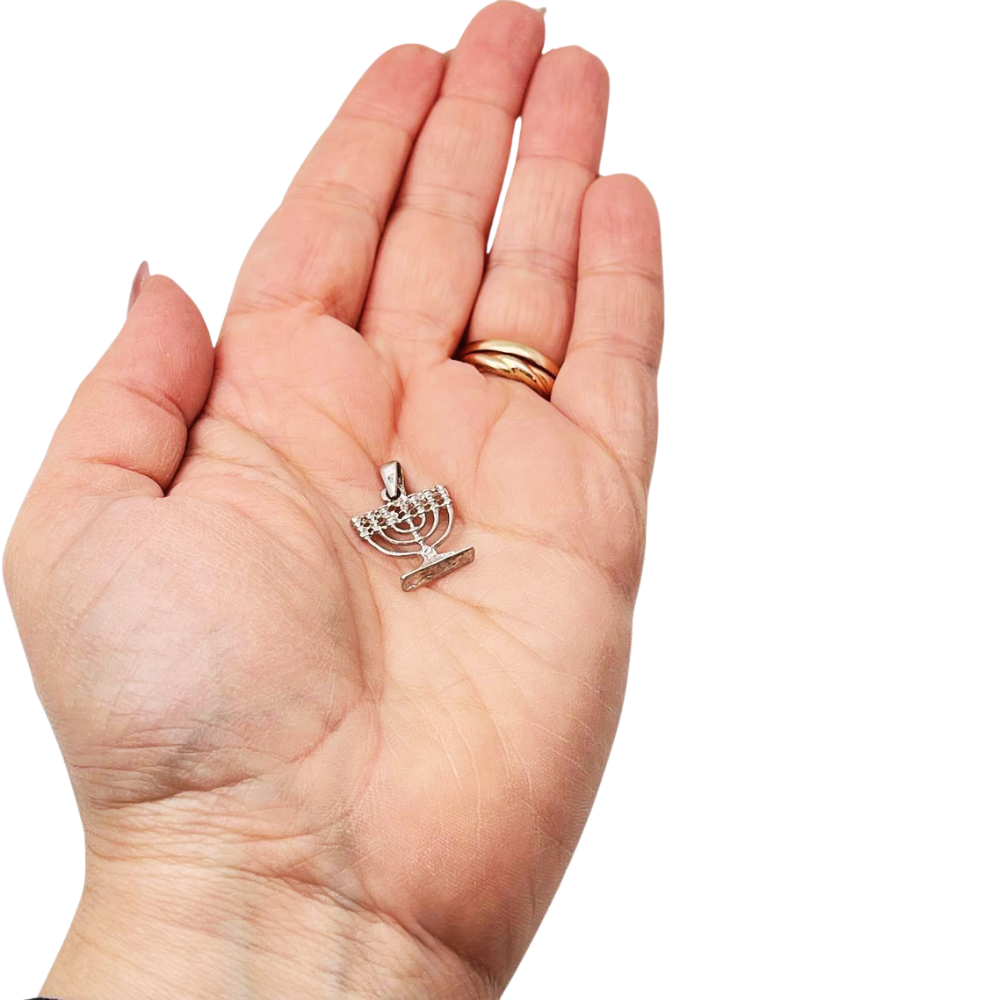 Menorah Pendant in 14k Gold