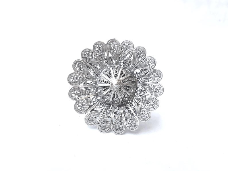 Sterling Silver Klezmer Dreidel with Filigree Work