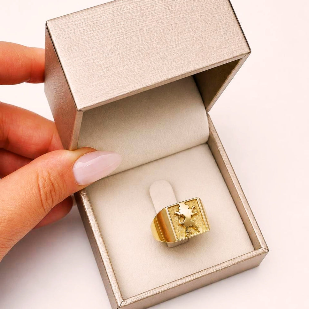14k Gold Lion of Judah Signet Ring