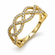 14K Gold Natural Diamond Infinity Weave Ring