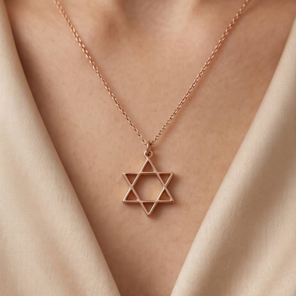 14K Gold Star of David Pendant  Magen David Jewish Charm