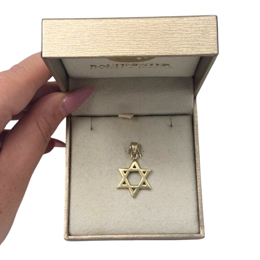 14k Gold Smooth Star of David Pendant