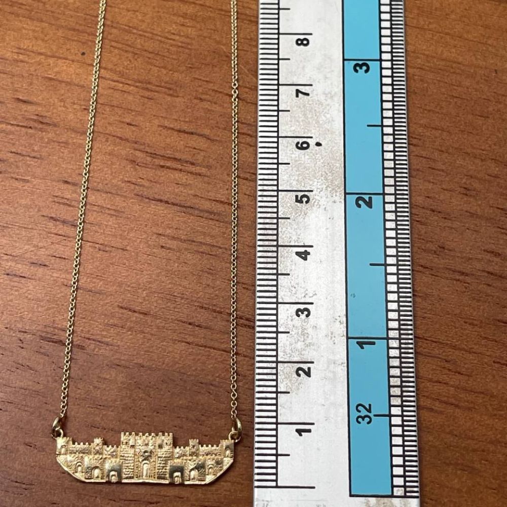 Jerusalem Skyline Necklace in 14K Yellow Gold