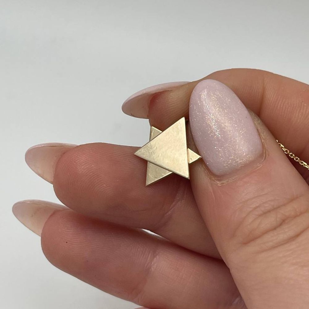 Movable Star of David Necklace in 14K Yellow Gold
