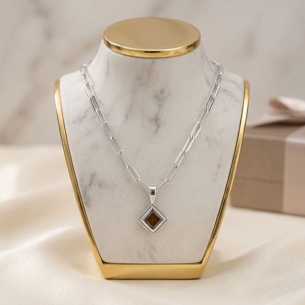 Paperclip Chain Jewish Nano Bible Necklace in 925 Sterling Silver