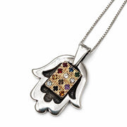 Sterling Silver & 9K Gold Hamsa Hoshen Pendant Necklace