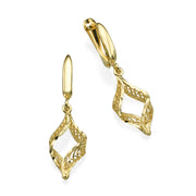14k Yellow Gold Yemenite Filigree Dangle Earrings