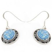 Roman Glass Embossed Earrings