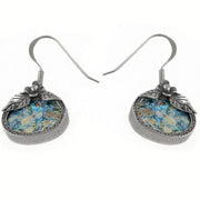 Oval Flower Roman Glass Earrings