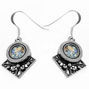 Sterling Silver Roman Style Roman Glass Earrings
