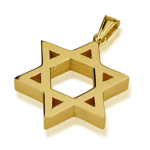 14k Gold Large Heavyweight Star of David Pendant
