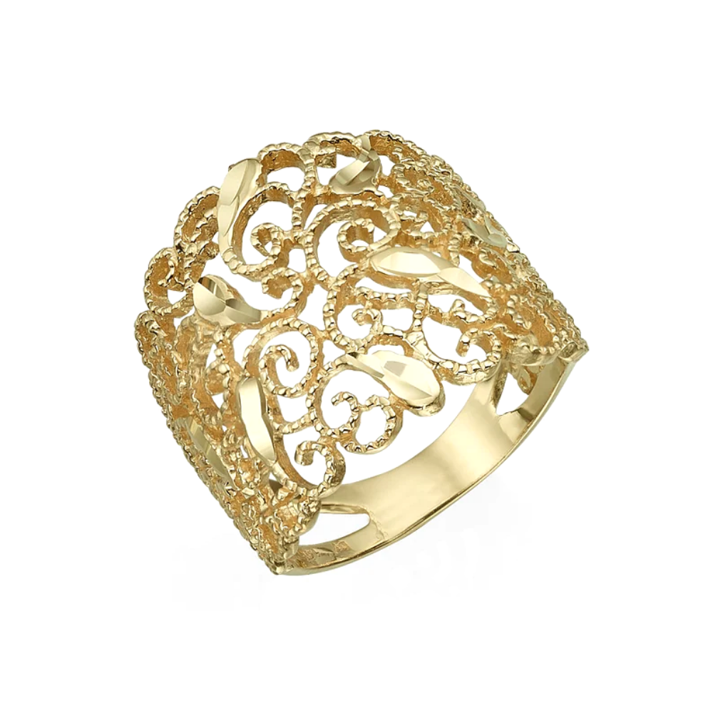 Vintage Style Filigree Ring in 14k Gold