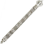 Silver Filigree Tall Crown Mezuzah Case