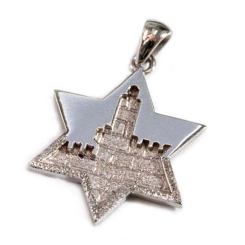 14K Gold Jerusalem Star of David Pendant