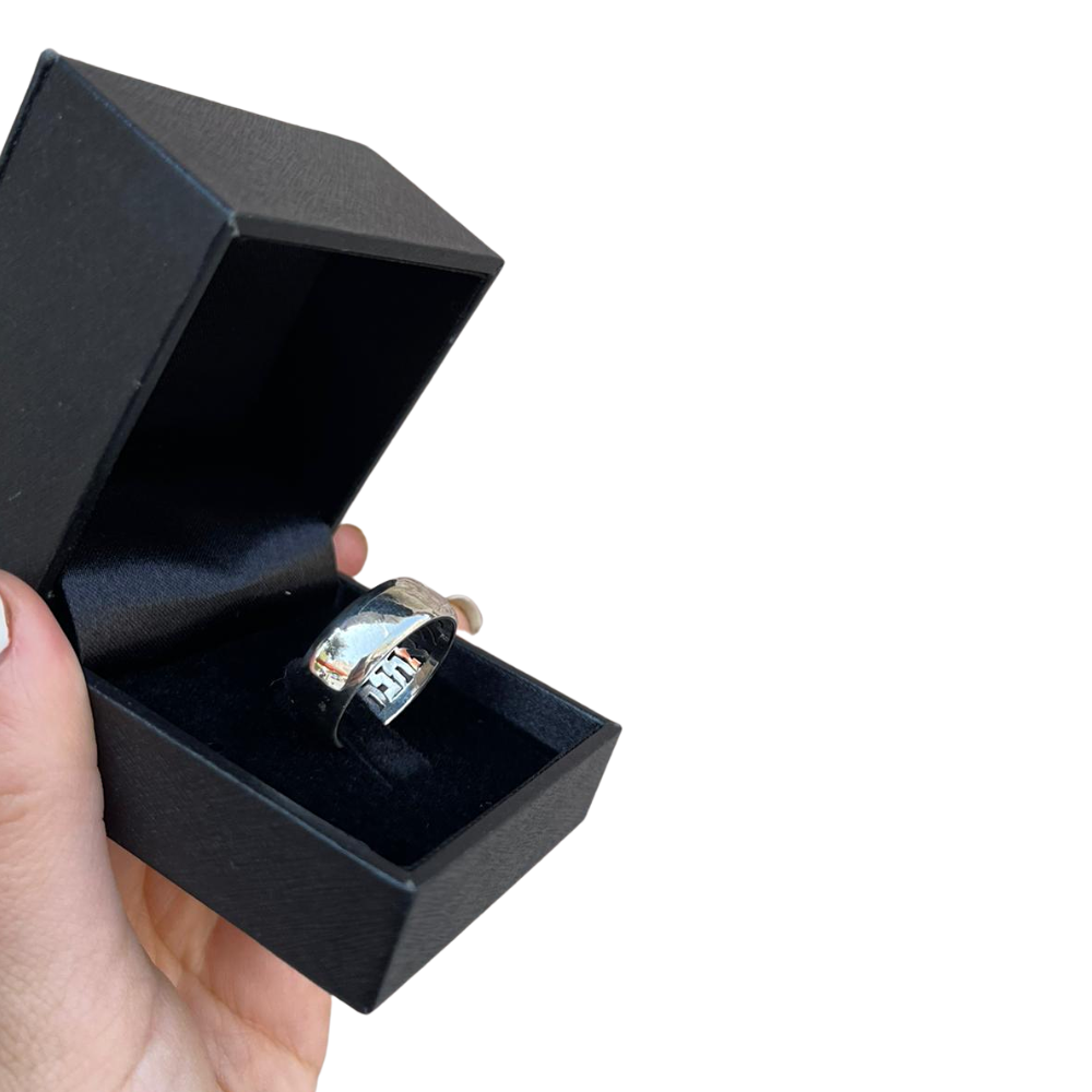 Mystery Ani L'dodi Sterling Silver Hebrew Wedding Ring