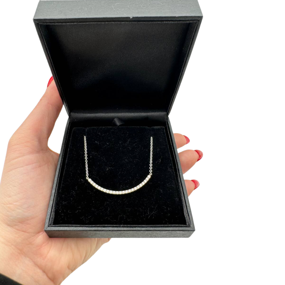 Diamond Crescent / Rainbow Necklace in 14K Gold