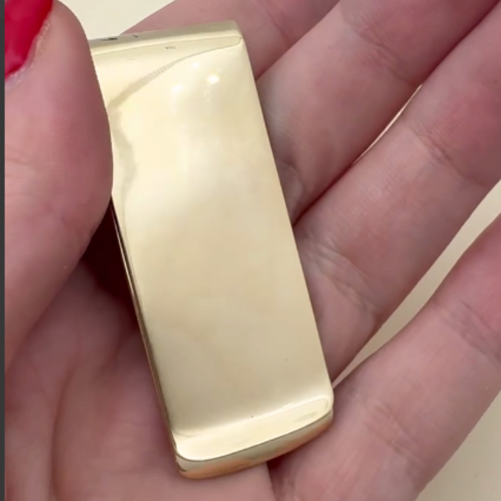 Personalized Money Clip in Heavyweight Solid 14K Gold