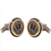 Silver and 14k Gold Round King Agrippa Coin Cufflinks