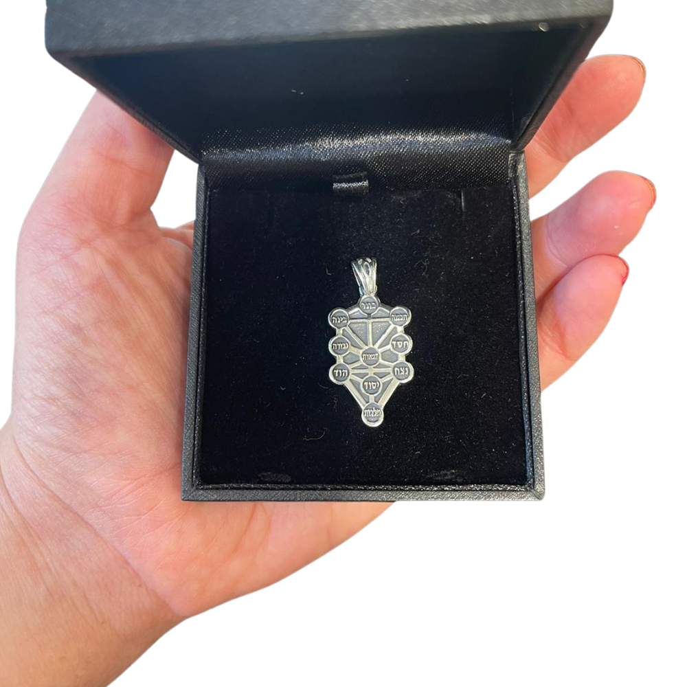 Ten Sephirot Oxidized Silver Kabbalah Pendant