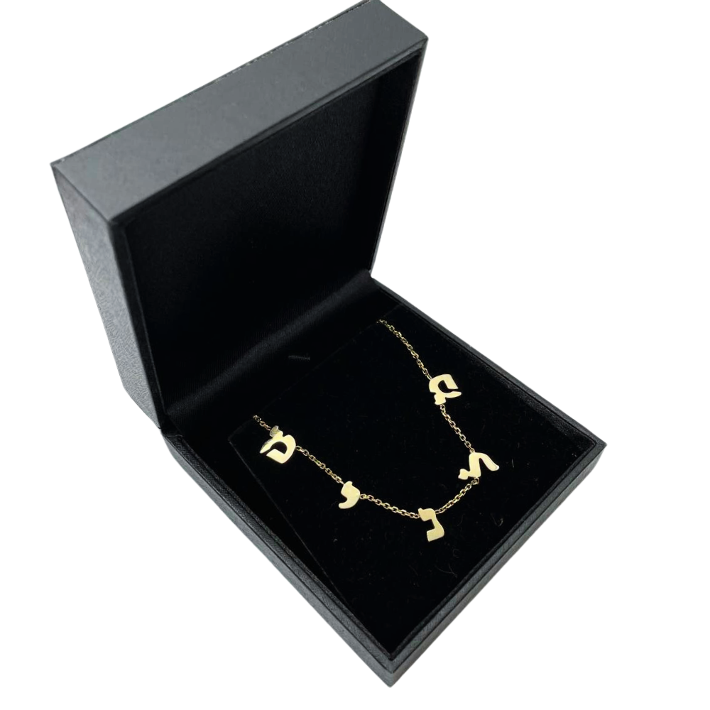 Hebrew Initials Name Bracelet in 14K Gold