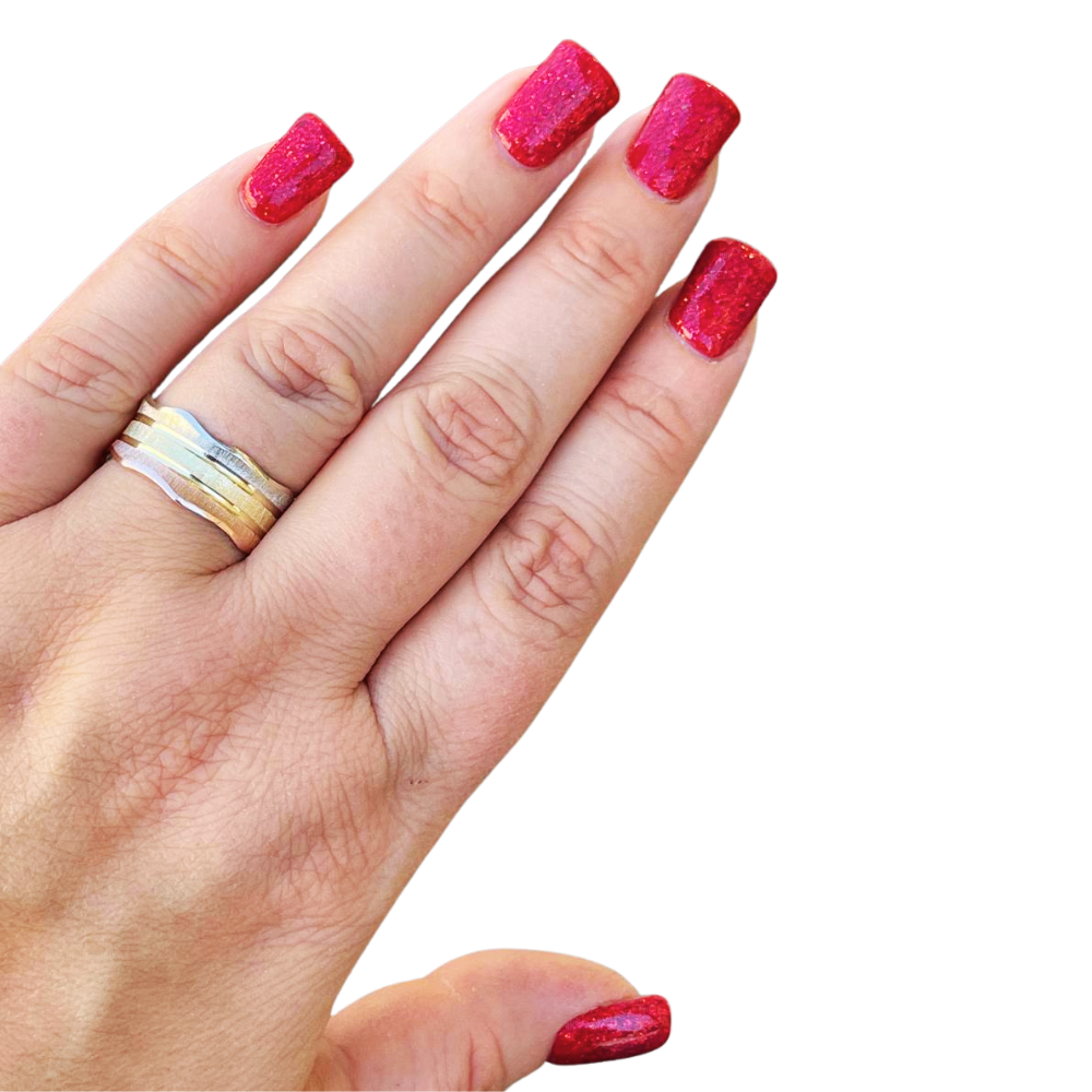 14k Tri-Color Gold Florentine Wedding Ring