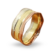 14k Tri-Color Gold Florentine Wedding Ring