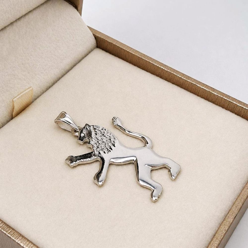 Rising Lion of Judah Pendant in Sterling Silver