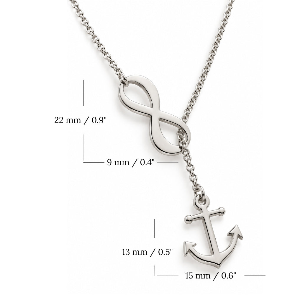 925 Sterling Silver Infinity Anchor Y-Necklace – Lariat Style Nautical Jewelry