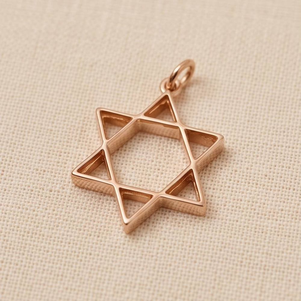 14K Gold Star of David Pendant  Magen David Jewish Charm