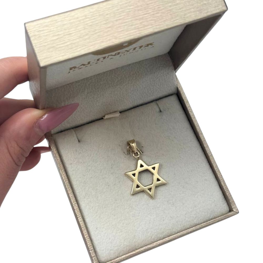 14k Gold Smooth Star of David Pendant