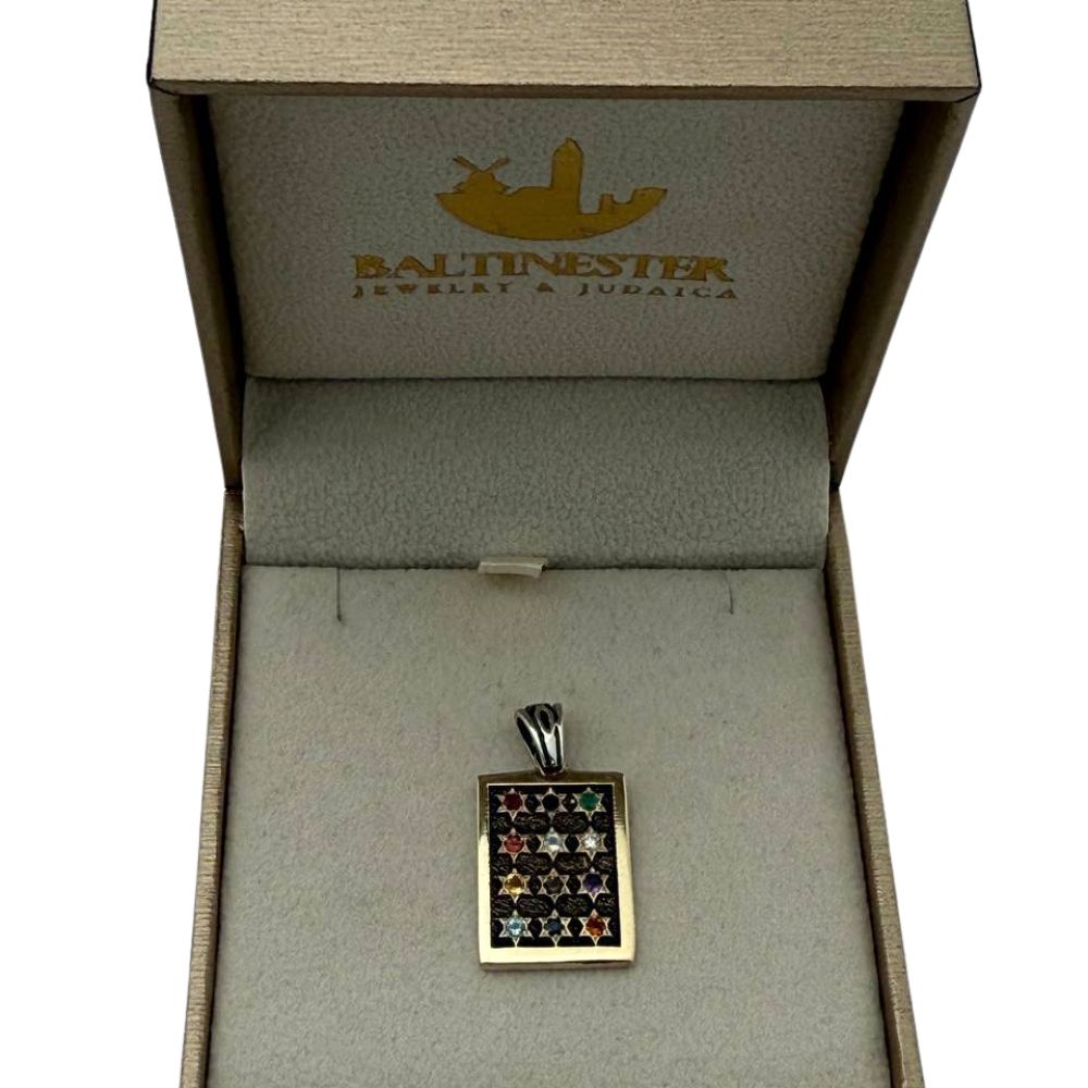 Sterling Silver & 9K Gold Hoshen Pendant Necklace
