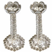 Silver Filigree Flower Candle Holders