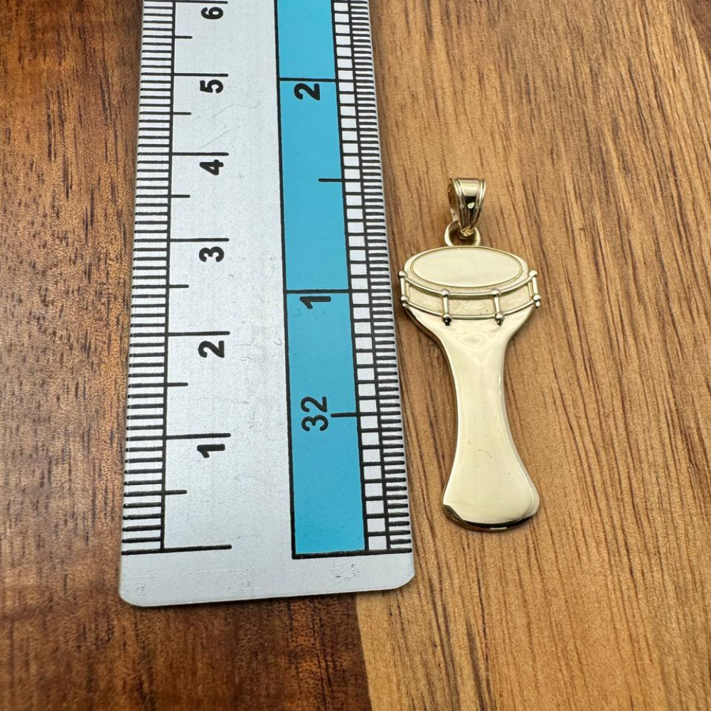 Darbuka Drum Pendant in 14K Gold