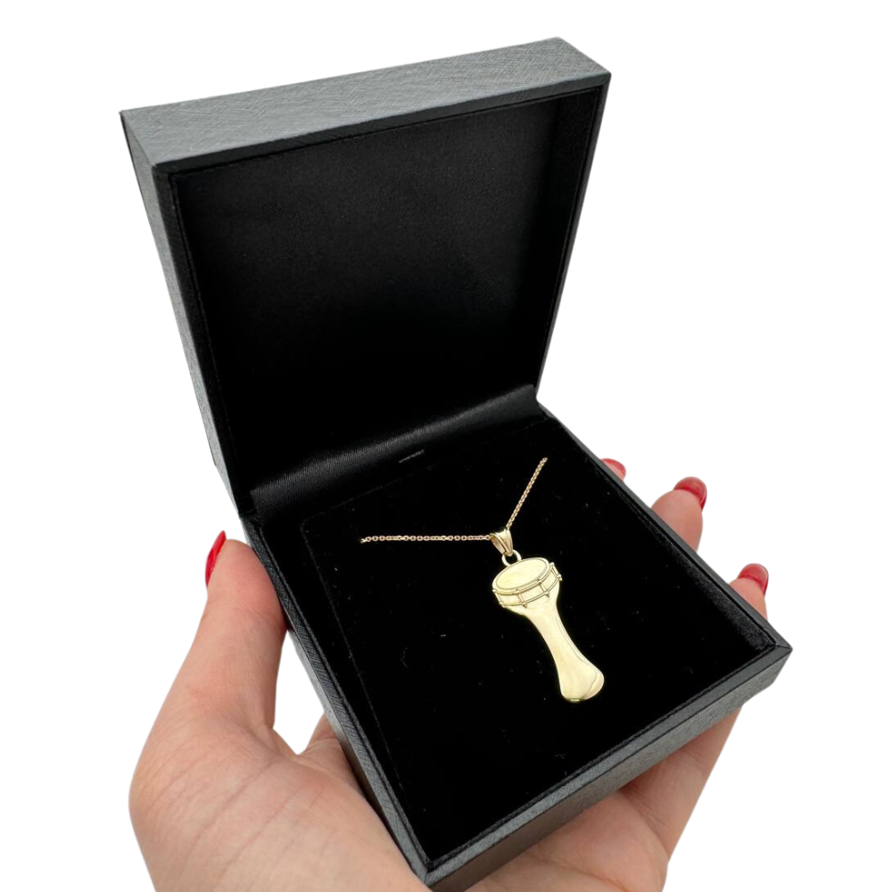 Darbuka Drum Pendant in 14K Gold