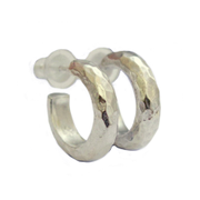Sterling Silver Hammered Hoop Earrings