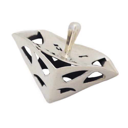 Sterling Silver Triangular Hanukkah Dreidel