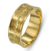 14k Gold Wire Brushed Stardust Wedding Ring