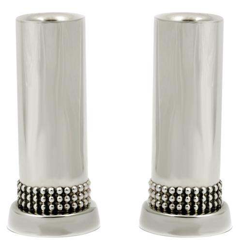 Silver Classic Beads Candle Holders