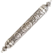Silver Round Filigree Mezuzah Case