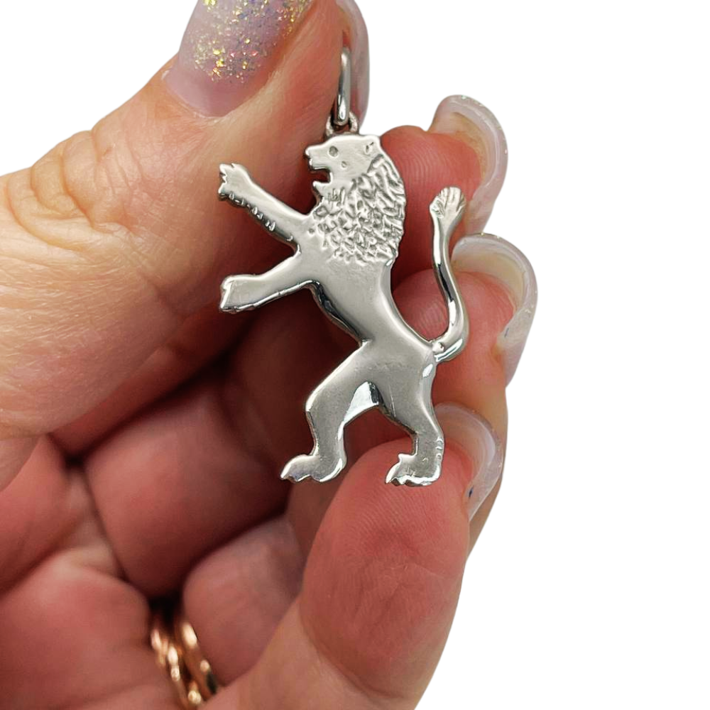 Rising Lion of Judah Pendant in Sterling Silver